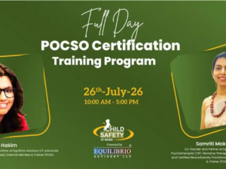 An online POCSO certification training session where legal and child protection experts discuss child sexual abuse, child safety, and reporting mechanisms