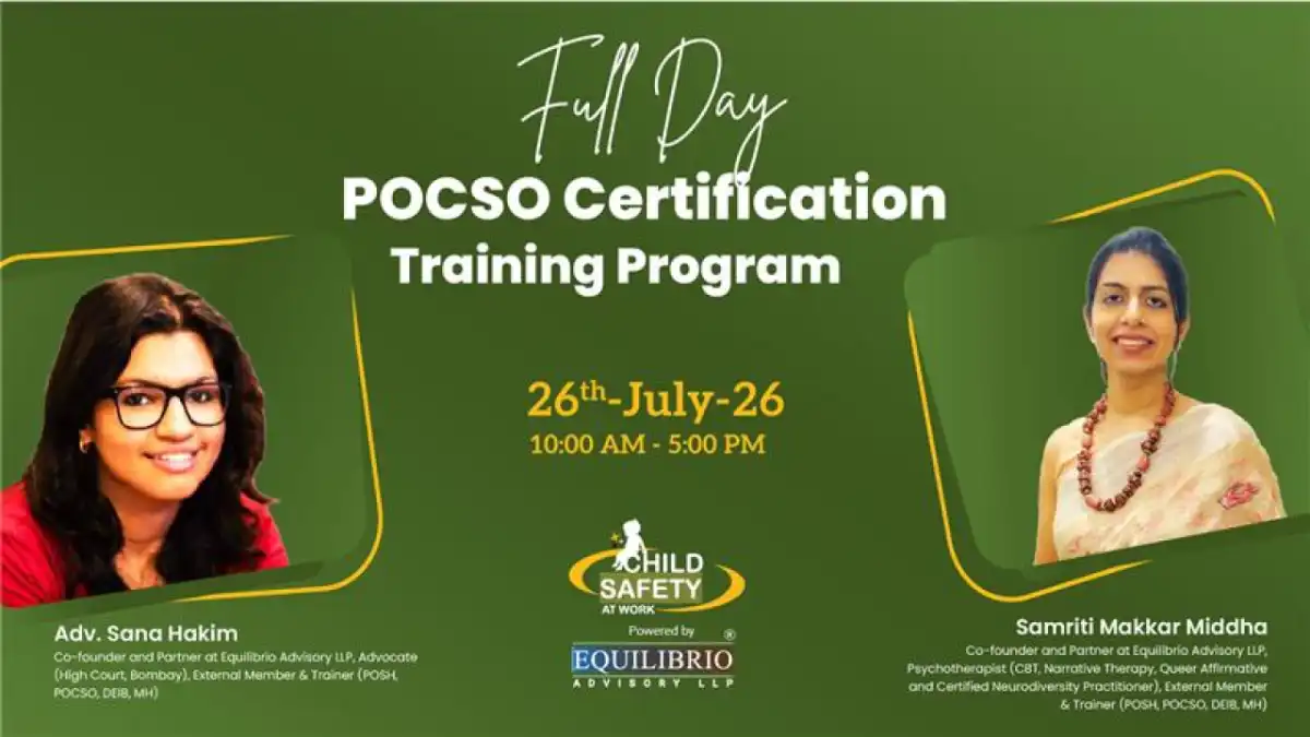 An online POCSO certification training session where legal and child protection experts discuss child sexual abuse, child safety, and reporting mechanisms