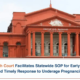 Karnataka High Court building with caption announcing a statewide SOP for underage pregnancies