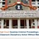High Court of Kerala building with caption on quashing proceedings against a teacher over classroom disciplinary action